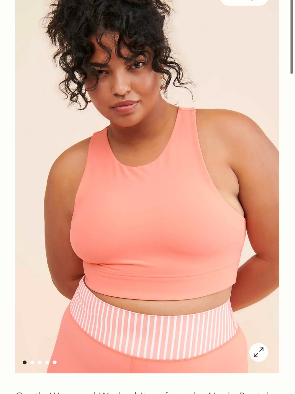 Addison Bay x Nuuly - Coral High-Neck Sports Bralette - Size XL - SEE SET!
